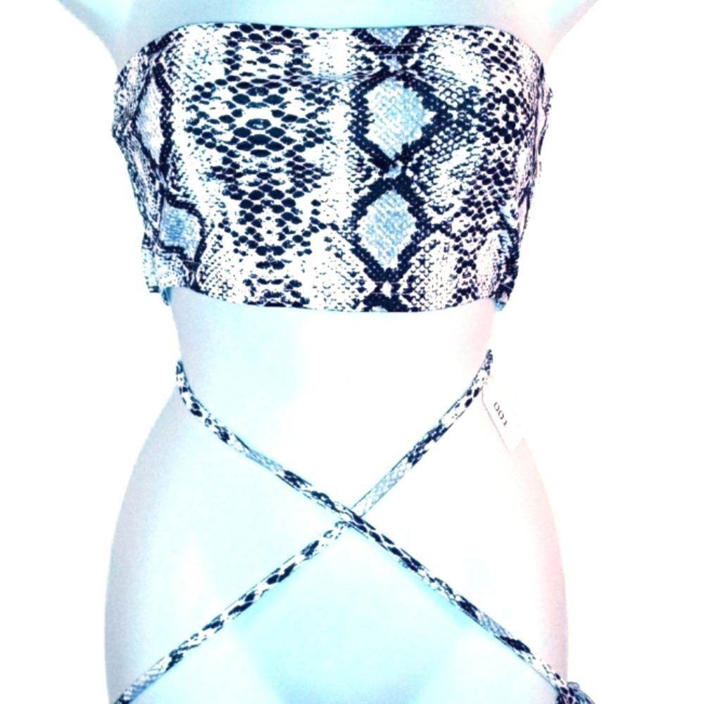 S - ZAFUL - TUBE TOP - BLK/WH/GRY